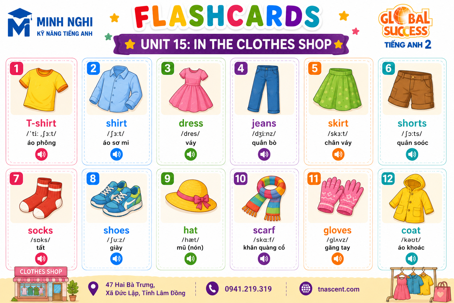 Flashcards Unit 15 Global Success