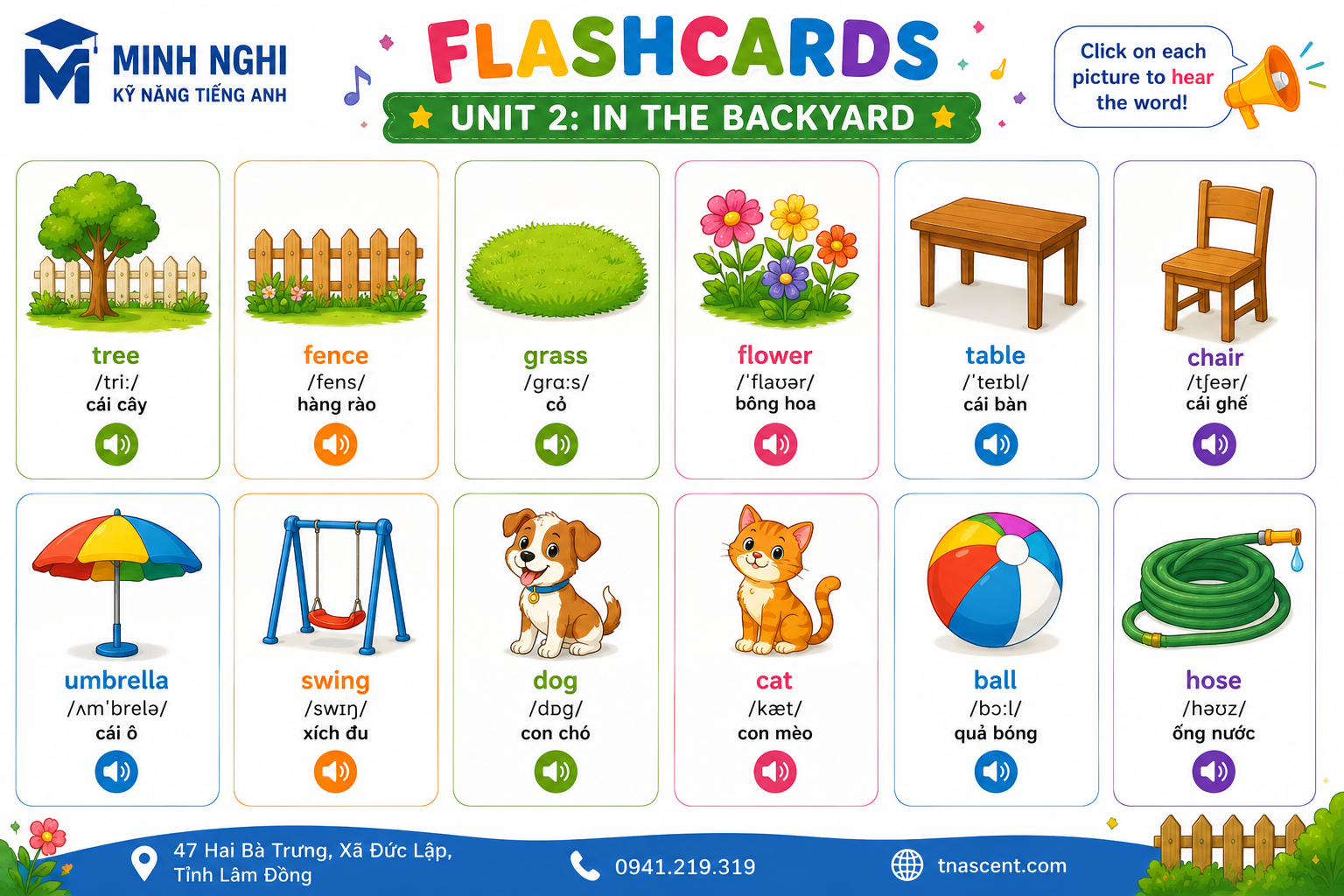 Flashcards Unit 2 Backyard