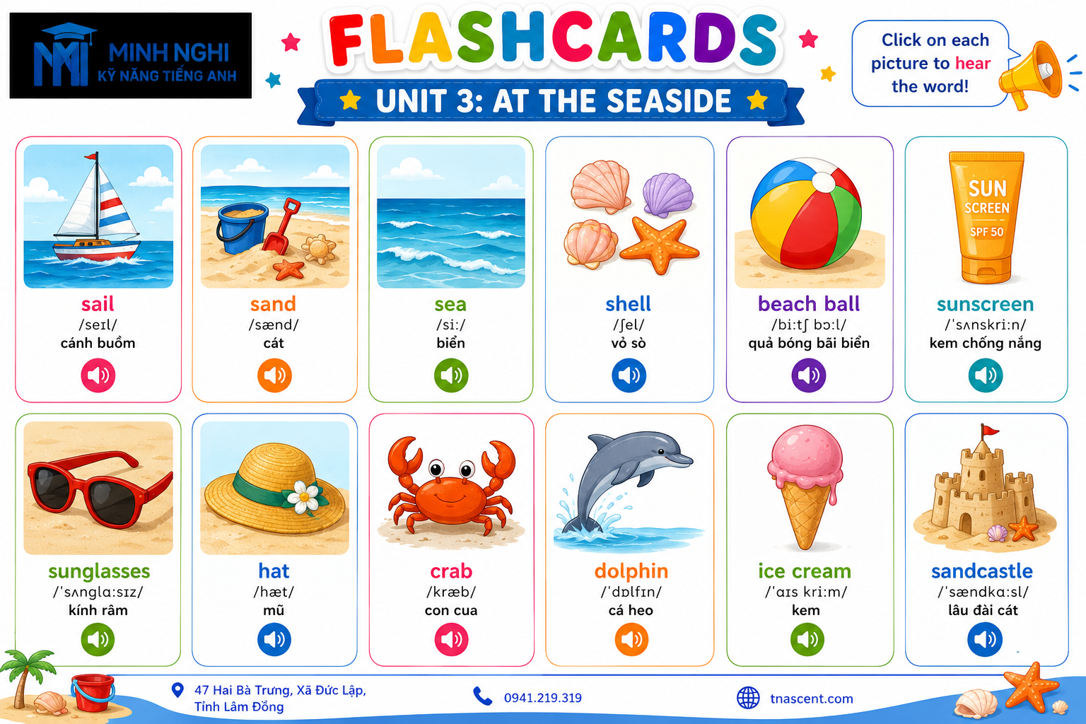Flashcards Unit 3 Seaside
