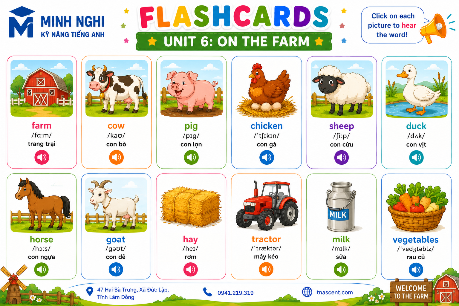 Flashcards Unit 6 Farm