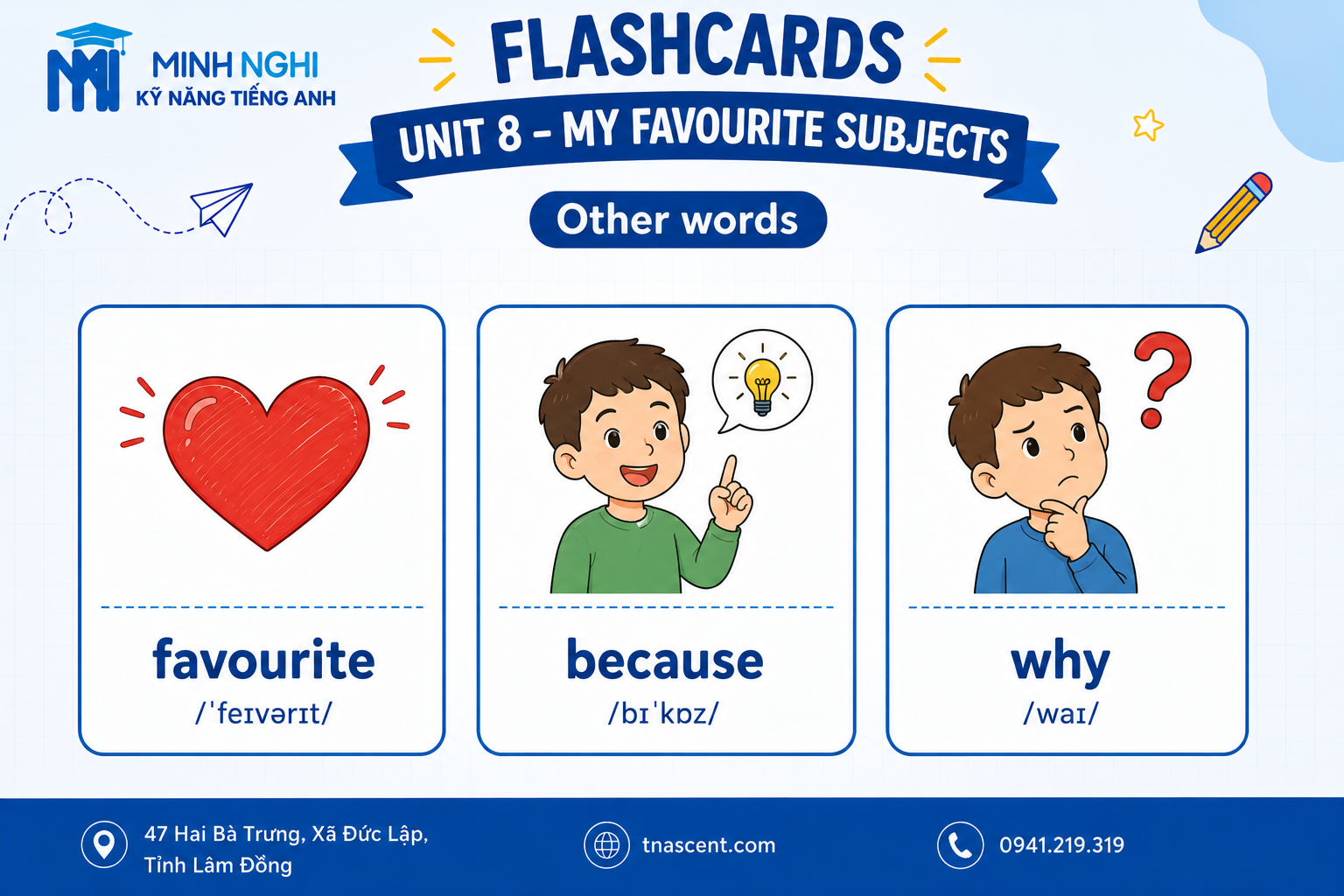 Flashcards Unit 8 My Favourite Subjects - Other Words