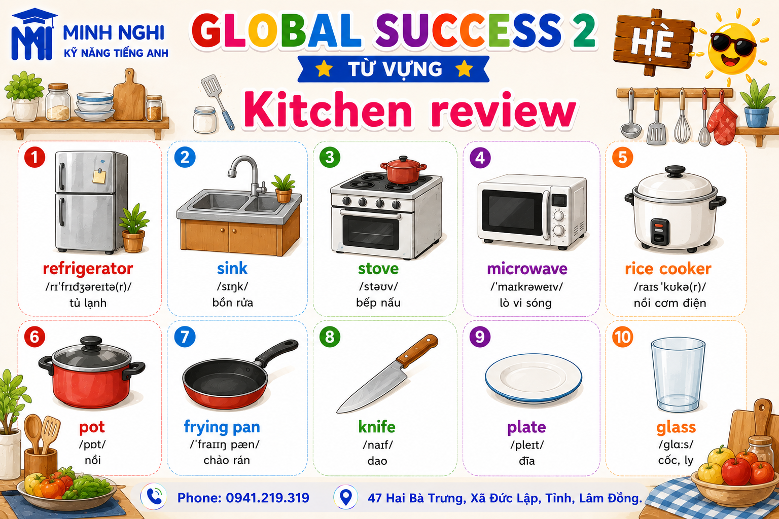 Flashcards Global Success 2 Hè Kitchen review