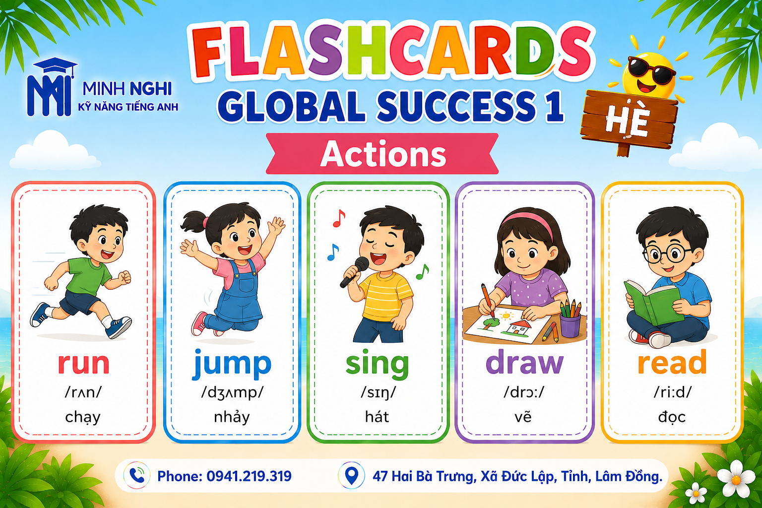 Flashcards Global Success 1 Hè Actions
