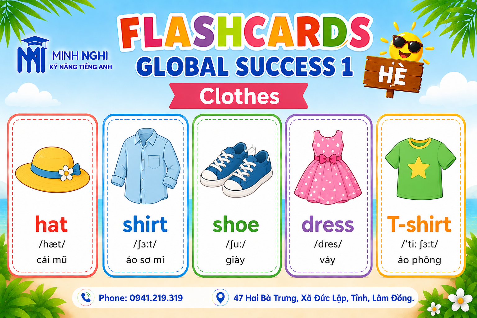 Flashcards Global Success 1 Hè Clothes