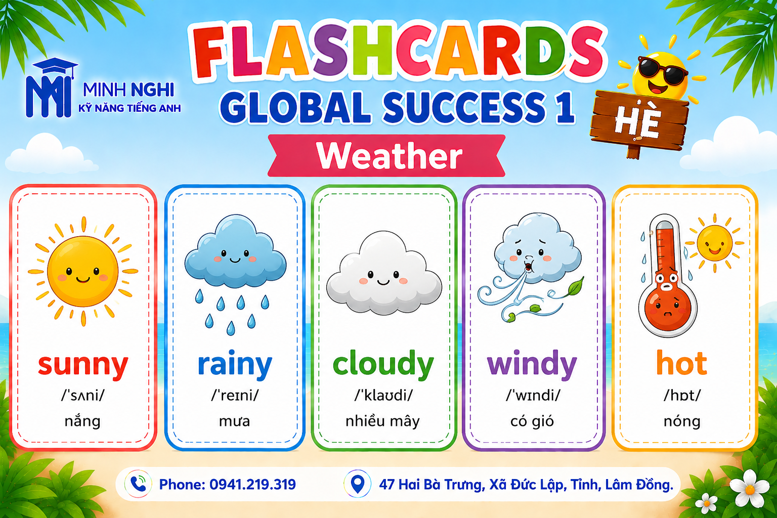 Flashcards Global Success 1 Hè Weather
