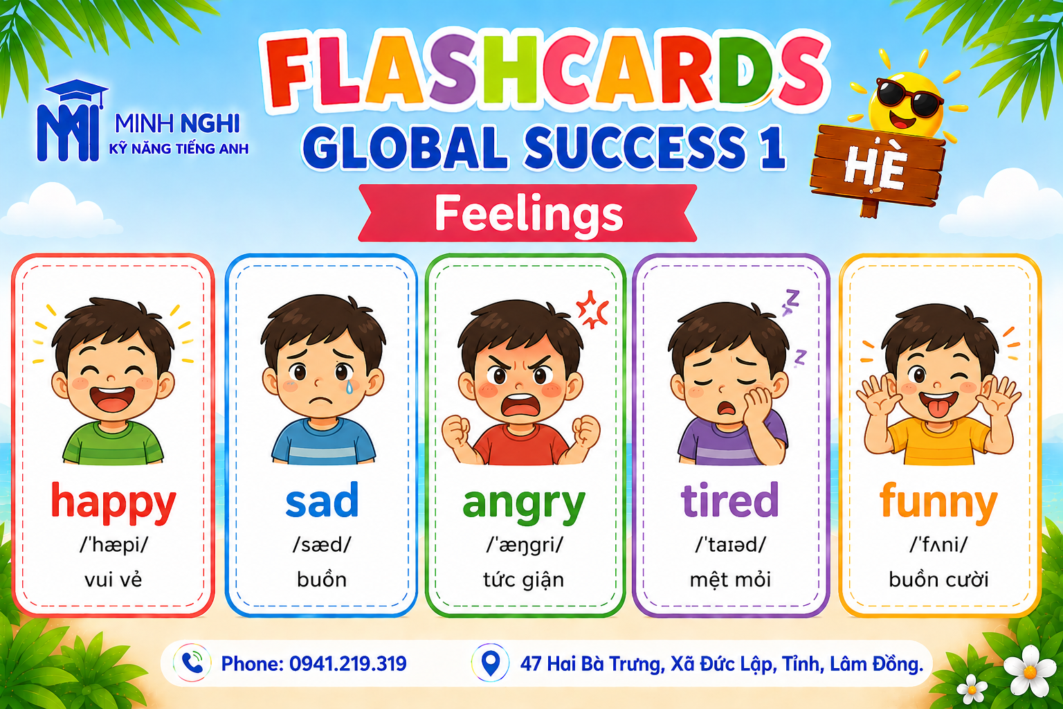 Flashcards Global Success 1 Hè Feelings
