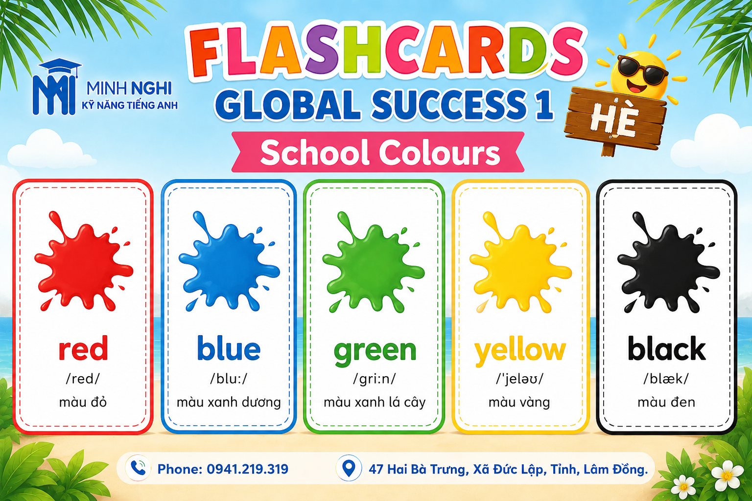 Flashcards Global Success 1 Hè School Colours