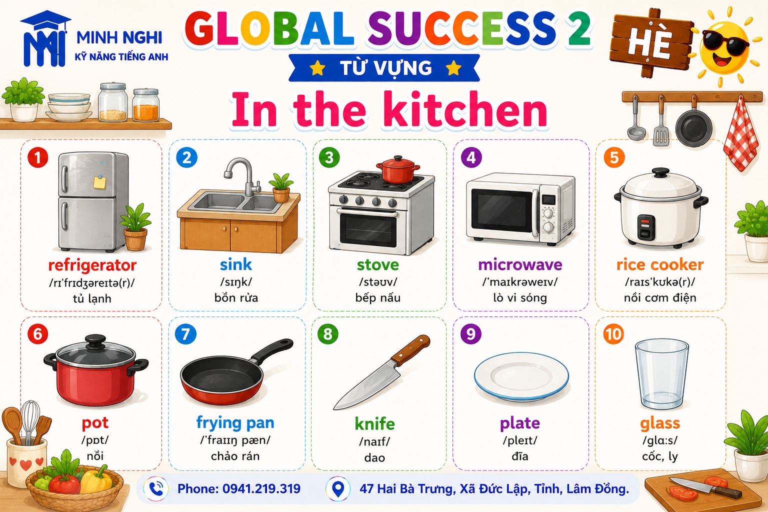 Flashcards Global Success 2 Hè In the kitchen