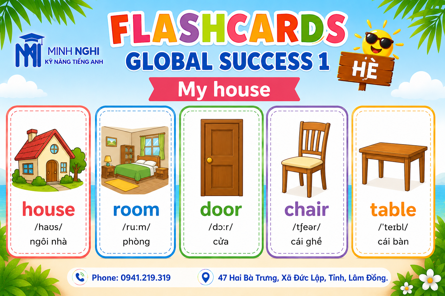 Flashcards Global Success 1 Hè My house
