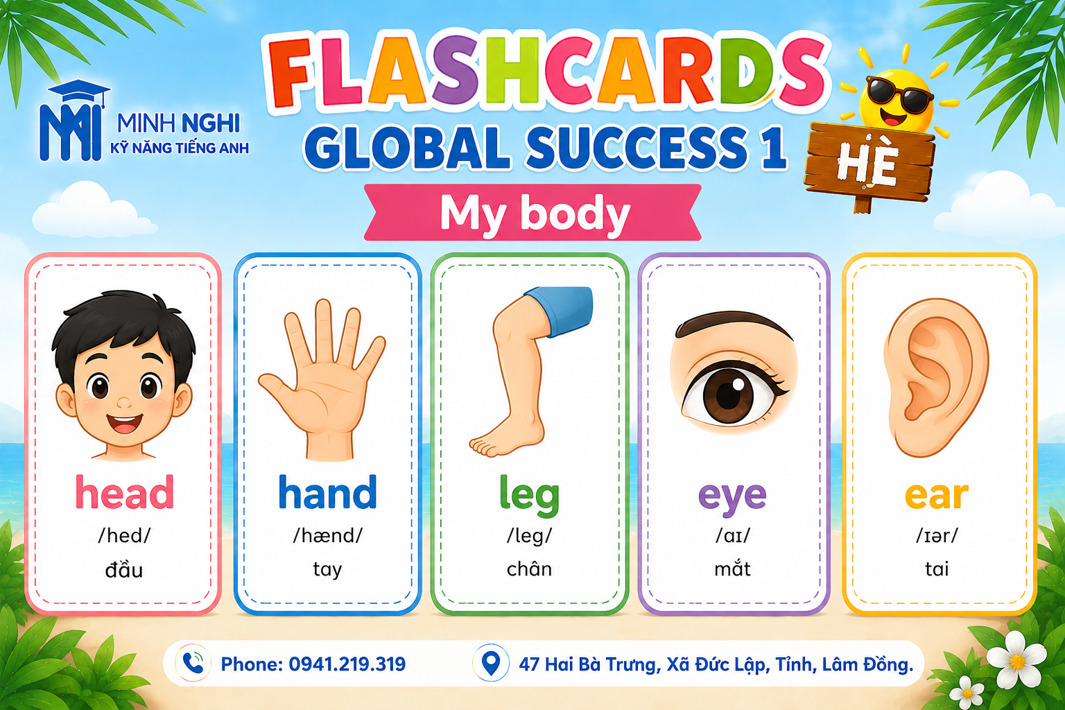 Flashcards Global Success 1 Hè My body