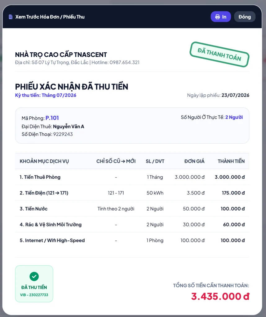 webApp Quản Lý Nhà Trọ Mua 1 Lần Sài Mãi Mãi